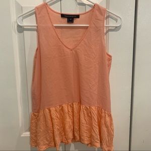 French connection peplum peach tank top